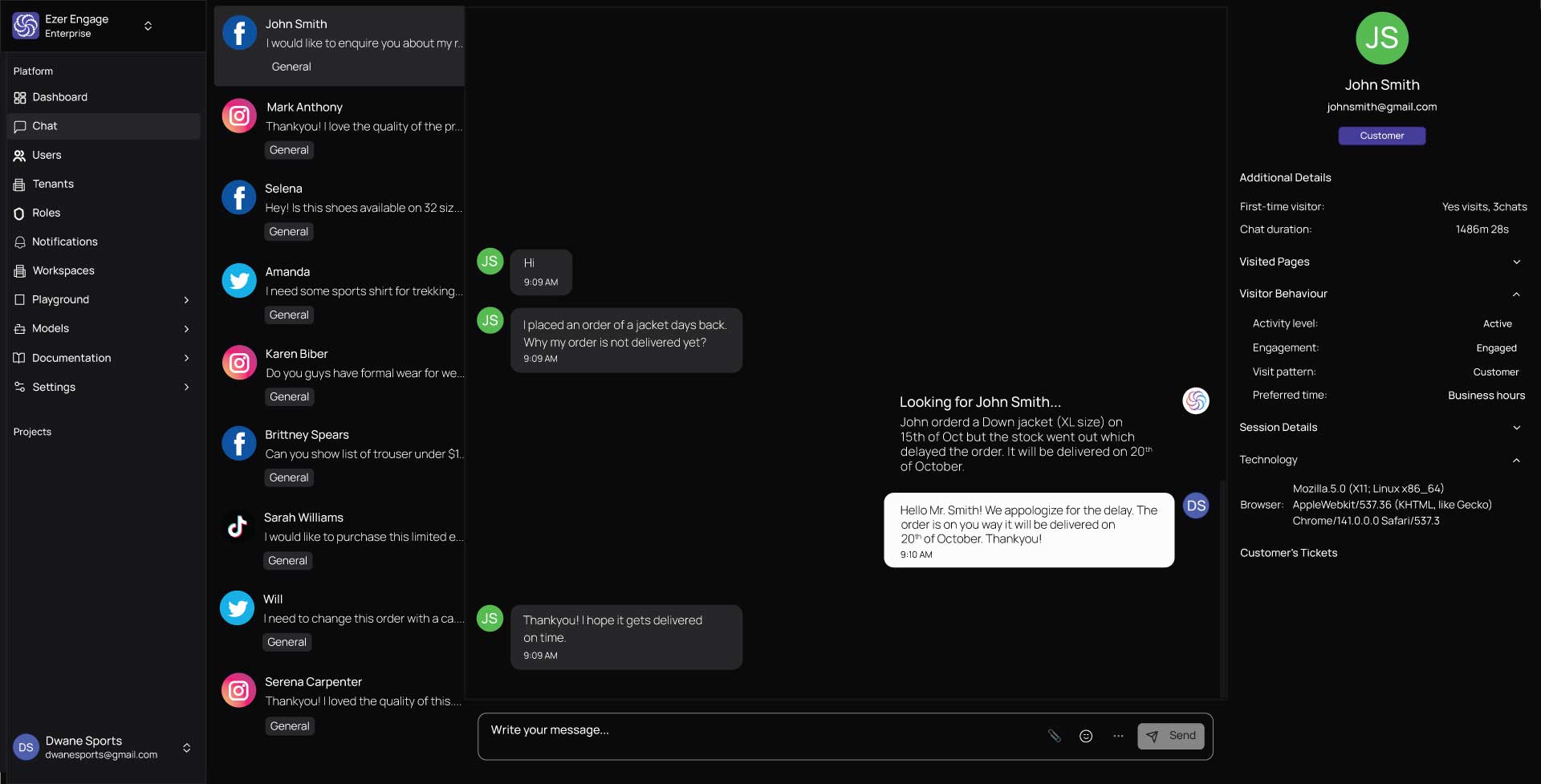 Ezer leads and Customer Info graph